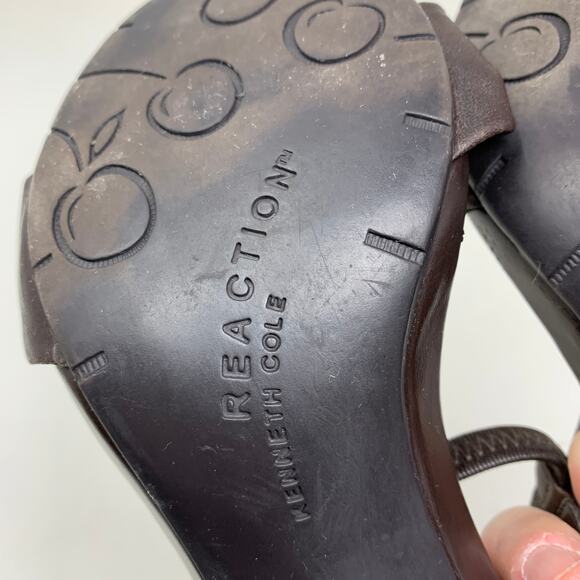 Kenneth Cole Reaction Women's Size 6.5 Y2K Strappy Heels Sandal Open Toe Brown - Picture 6 of 8